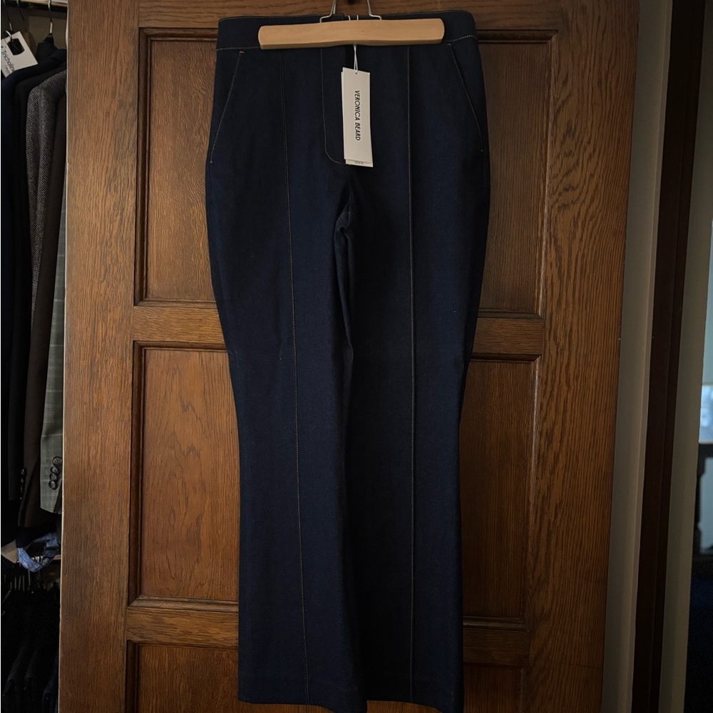 Vince Navy Straight-Leg Ponte Pants